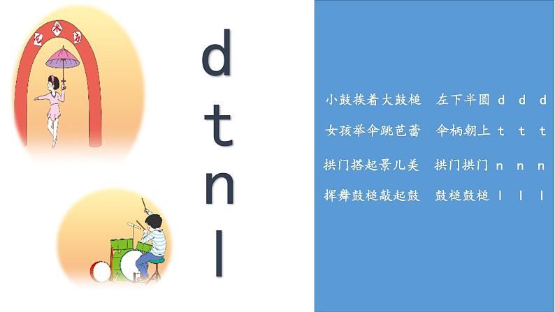 部编版语文一年级上册汉语拼音4-d t n l(课件)第4页