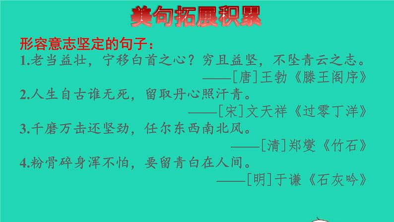2022五年级语文下册第4单元第11课军神拓展积累课件新人教版04