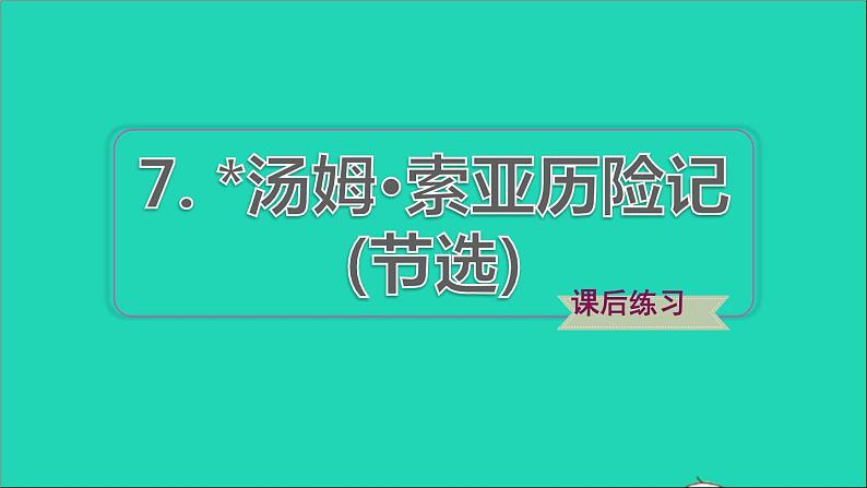 2022六年级语文下册第2单元第7课汤姆索亚历险记节选课后练习课件2新人教版第1页