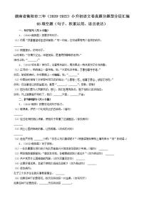 湖南省衡阳市三年（2020-2022）小升初语文卷真题分题型分层汇编-03填空题（句子、积累运用、语言表达）