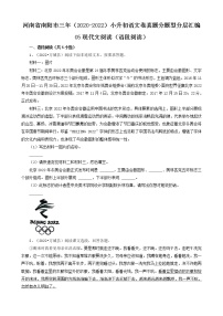 河南省南阳市三年（2020-2022）小升初语文卷真题分题型分层汇编-05现代文阅读（语段阅读）