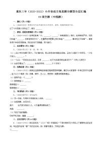 重庆三年（2020-2022）小升初语文卷真题分题型分层汇编-09填空题（中档题）