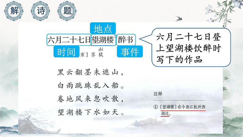 【同步备课】3.古诗词三首《六月二十七日望湖楼醉书》(课件)六年级语文上册部编版第5页