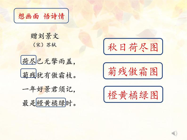 小学语文 部编版 三年级 古诗三首(第二课时)赠刘景文 课件07