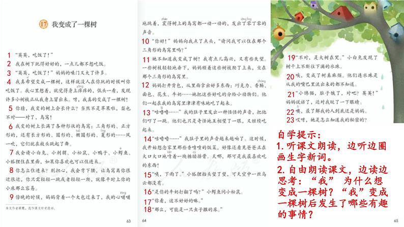 小学语文 部编版 三年级下册 第17课《我变成了一棵树》(第一课时)课件第6页