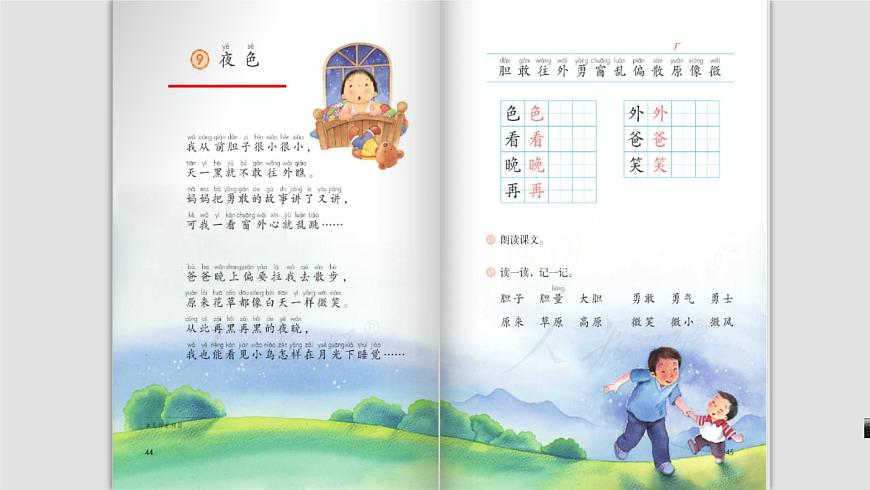人教部編版 小學(xué)語文 一年級(jí)下冊(cè)  課文9-《夜色》（第1課時(shí)）課件第2頁