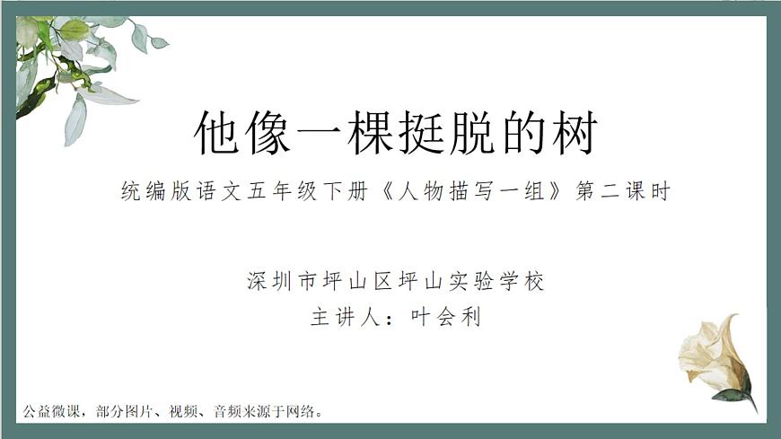 小學(xué)語(yǔ)文 五年級(jí)下 13《人物描寫(xiě)一組》第二課時(shí)微課課件第1頁(yè)