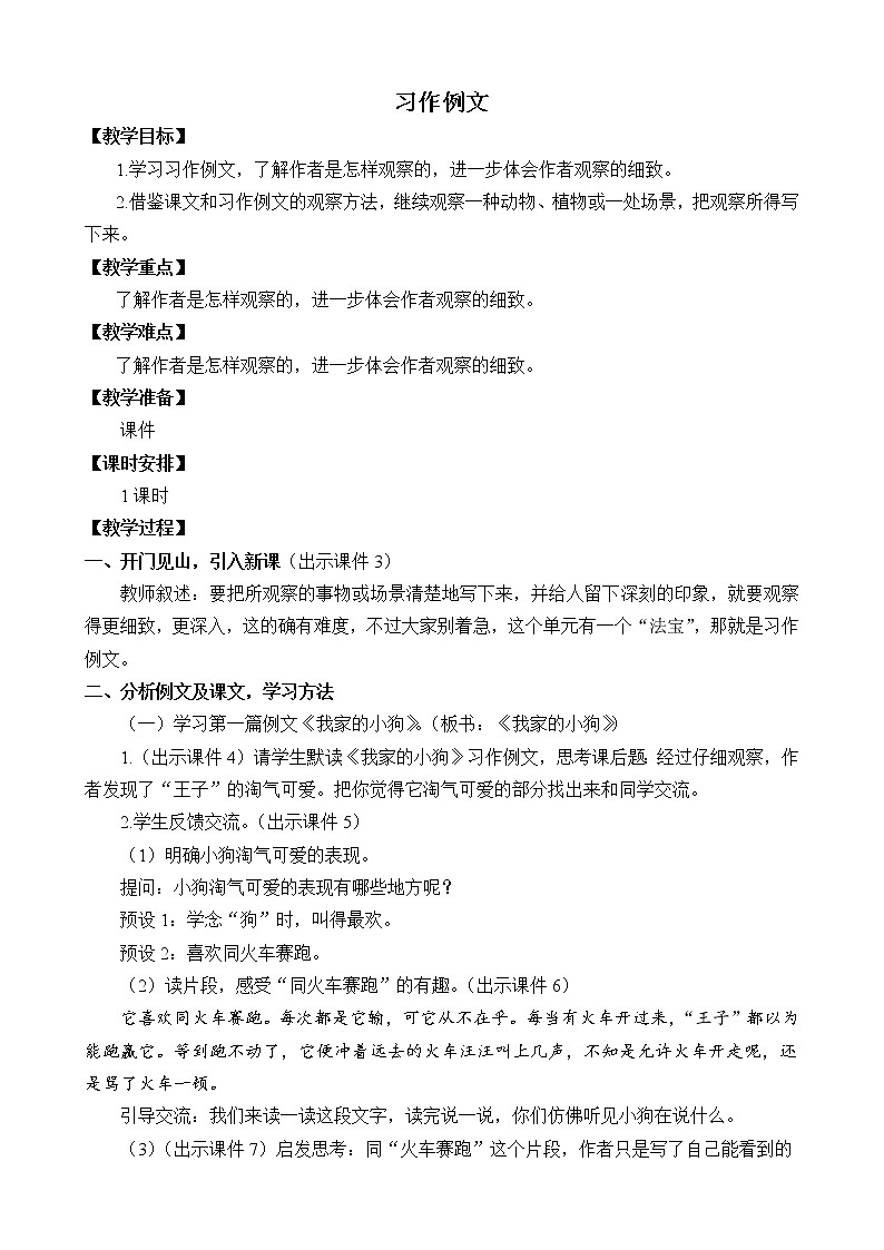 统编版3上语文 5.3 习作例文 课件+教案+练习01