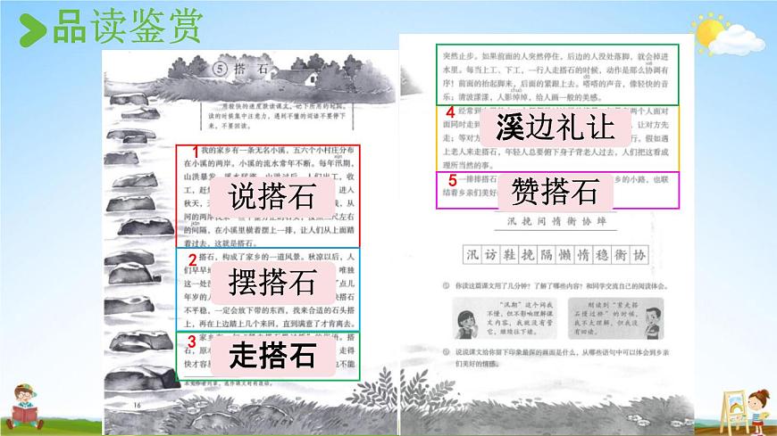 人教統(tǒng)編版五年級(jí)語文上冊(cè)《5 搭石 第2課時(shí)》課堂教學(xué)課件PPT小學(xué)公開課第3頁