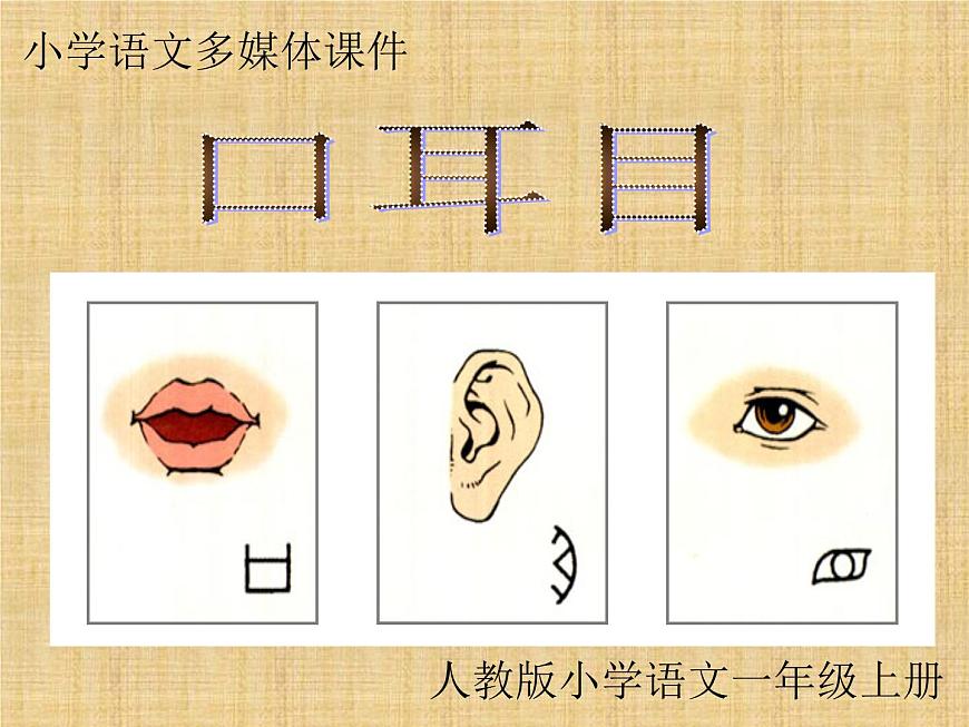人教版一年級(jí)上冊(cè)識(shí)字一第2課《口耳目》多媒體課件第1頁(yè)