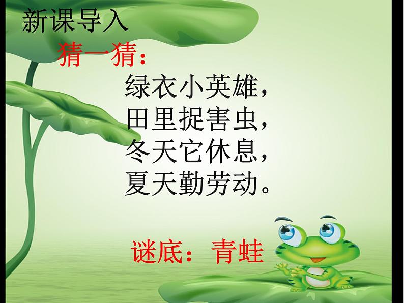 部编版小学语文一年级《识字3:小青蛙》课件第2页