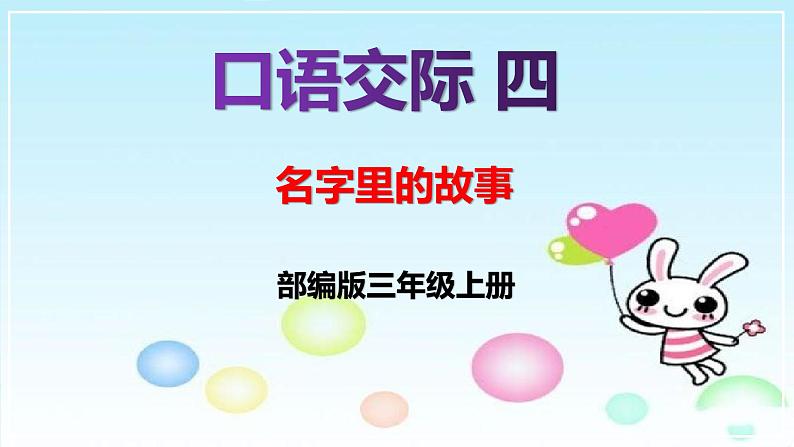 部编版三年级上册语文 口语交际四 名字里的故事 课件01