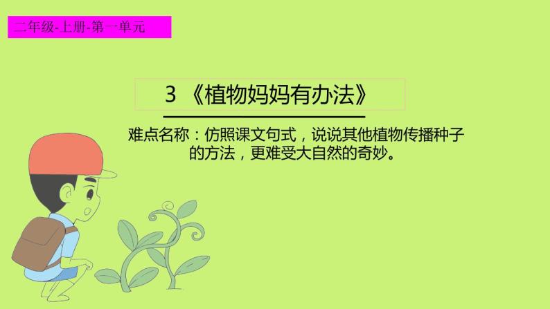 人教版（部编版）小学语文二年级上册 3.植物妈妈有办法  课件01