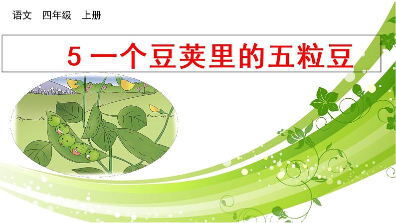 四年级上册语文人教部编版 5.一个豆荚里的五粒豆 课件第1页