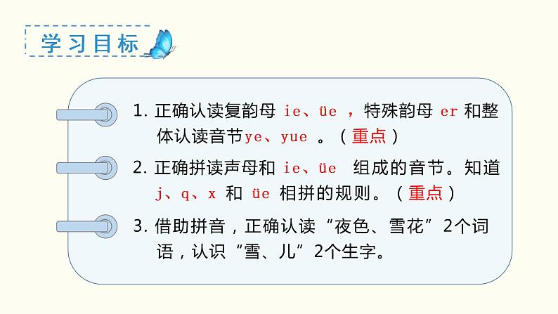 小学语文一年级上册(教学课件)汉语拼音 ie üe er03