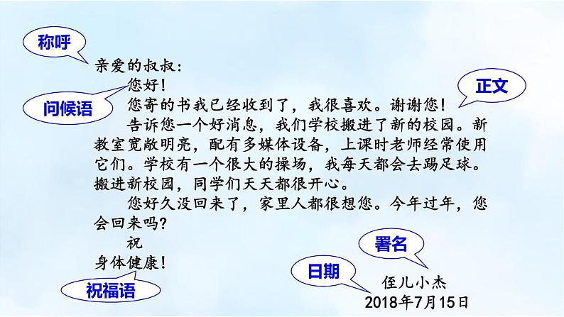 四年级上册语文人教部编版 习作:写信 课件第8页