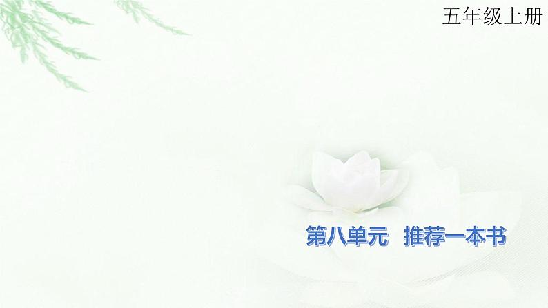 部编版小学五年级语文上册第八单元推荐一本书同步作文课件01