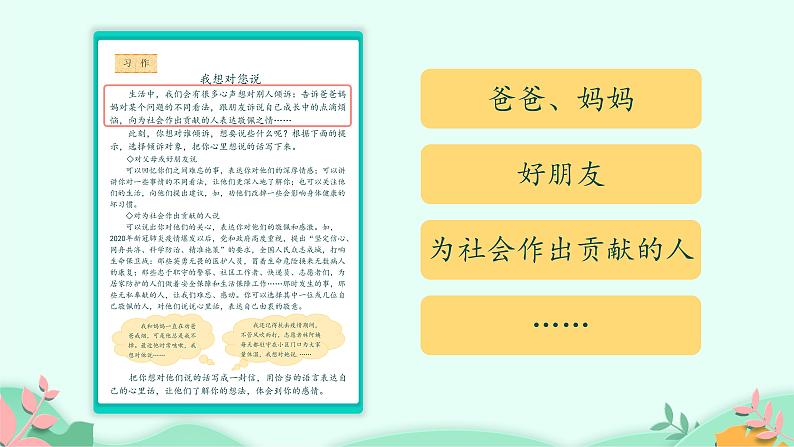 五年级上册语文人教部编版 习作:我想对您说 课件第5页