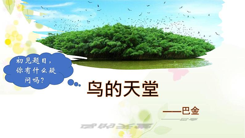 五年级上册语文人教部编版 23.鸟的天堂 课件01