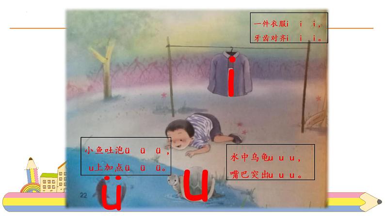 部编版语文一年级上册2《i u ü y w》(课件)第3页