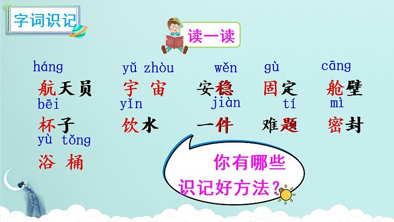18《太空生活趣事多》课件PPT+生字课件+教案+音视频素材(含课文朗读)05
