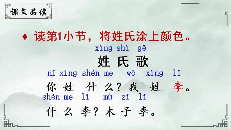 识字2《姓氏歌》课件PPT+生字课件+教案+音视频素材(含课文朗读)08