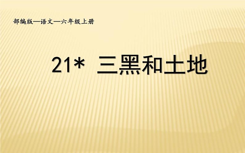 六年级上册语文人教部编版 21.三黑和土地 课件01