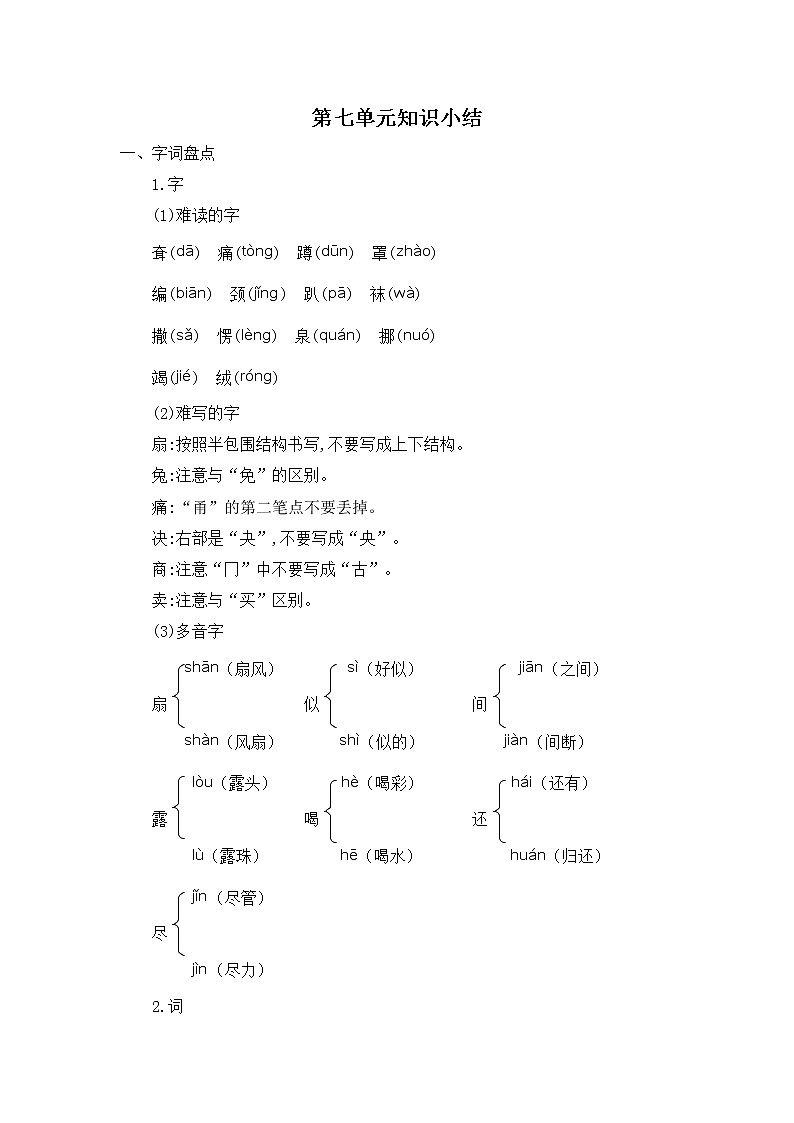 第七单元知识小结第1页