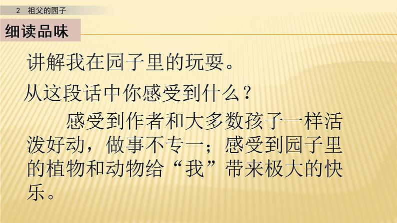 小学语文人教部编版(五四制)五年级下册 第一单元 3 祖父的园子 第二课时 配套课件2第5页