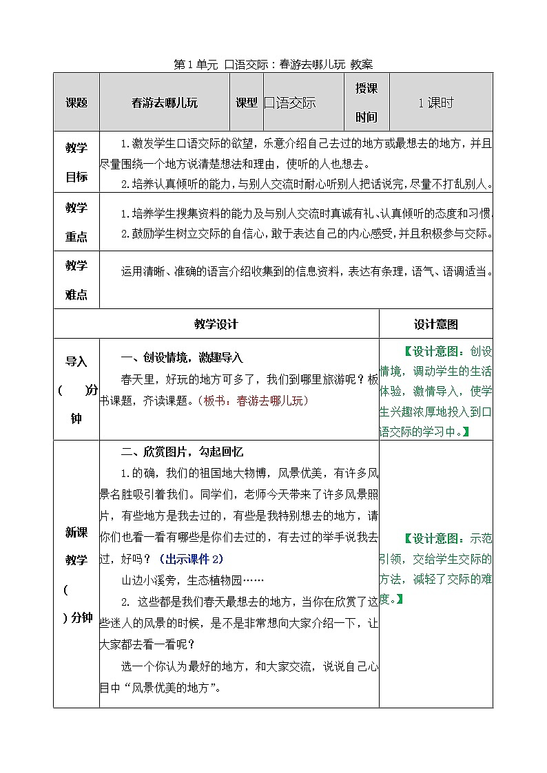 统编版3下语文 第1单元 口语交际 课件+教案01
