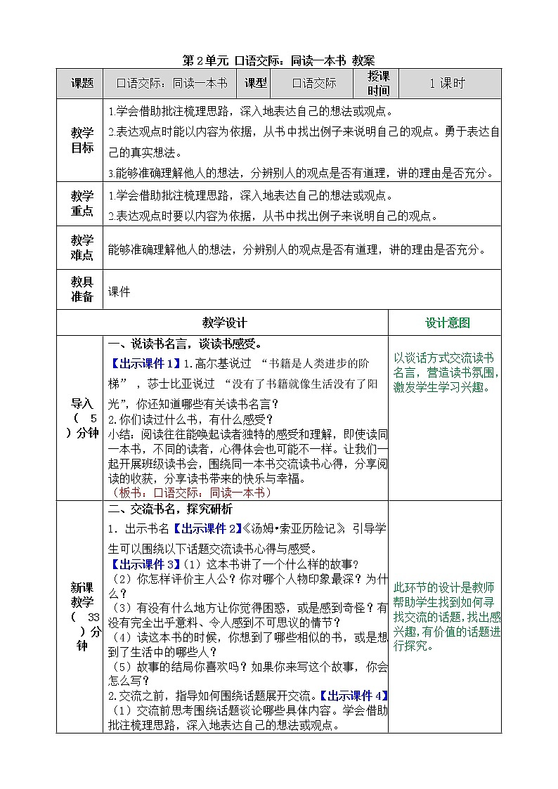 统编版6下语文 第2单元 口语交际 课件+教案01