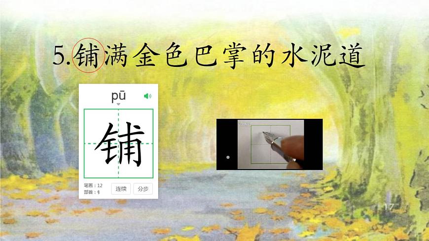 5 .鋪滿金色巴掌的水泥道(第一課時） 課件第2頁