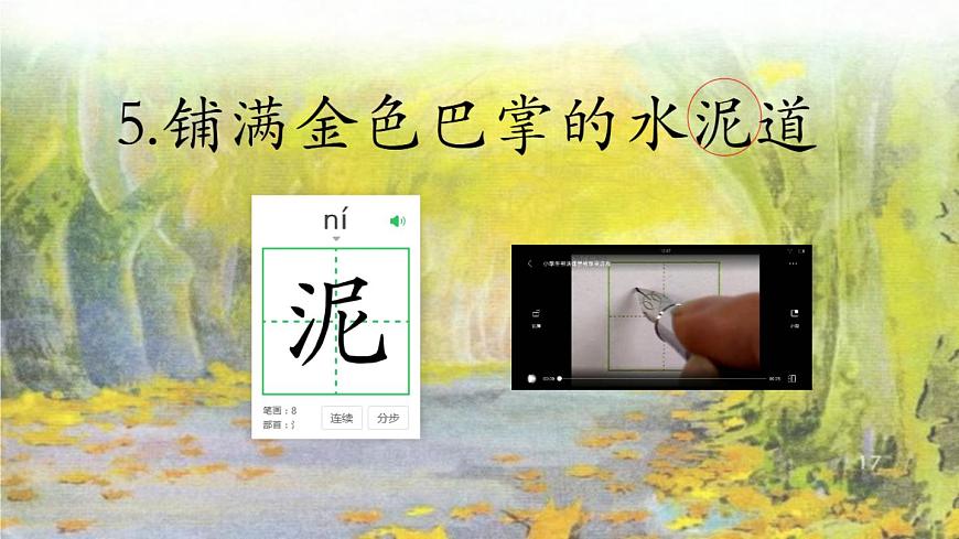 5 .鋪滿金色巴掌的水泥道(第一課時） 課件第3頁