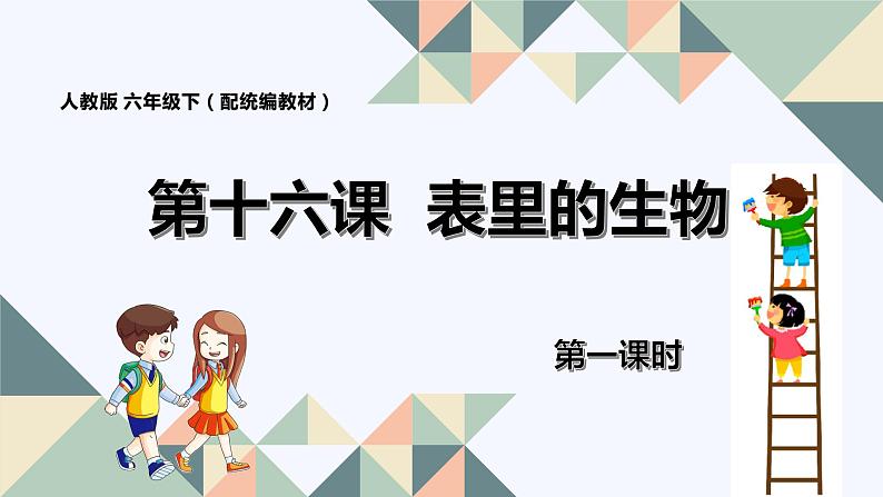 人教版六年级下册第五单元——第十六课《表里的生物》【PPT+教案】01
