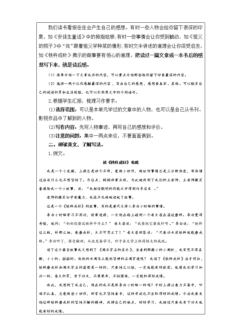 第二单元 习作《写读后感》课件 教案 微课02