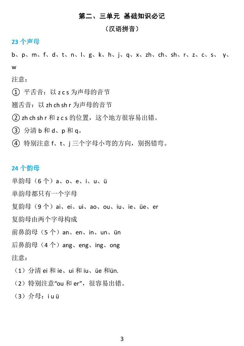 部编版语文1至6年级上册全册知识点总结期末复习第3页