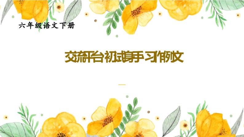 部编人教版六年级下语文《交流平台初试身手习作例文》优质示范课课件01