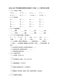 湖南省邵阳市双清区2020-2021学年三年级上学期期中语文试卷