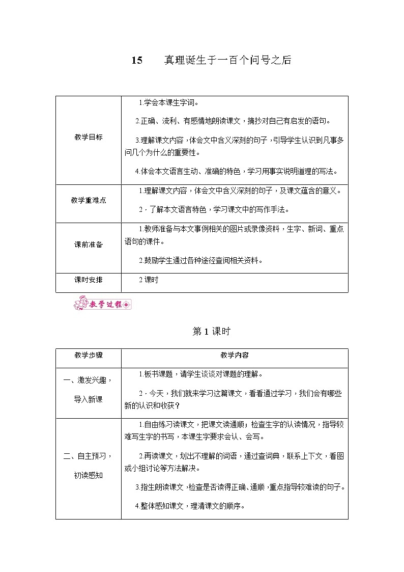 15.真理诞生于一百个问号之后(教案)01