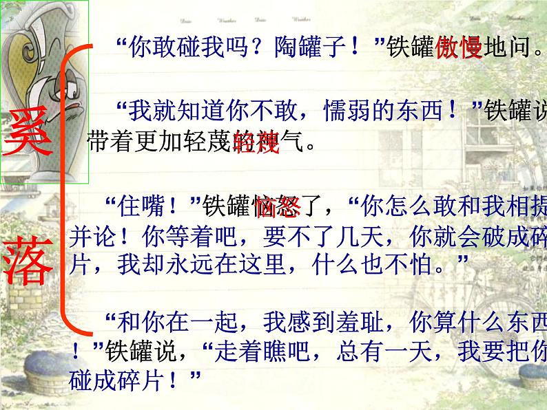 部编版三年级语文下册--6.陶罐和铁罐(课件4)第4页