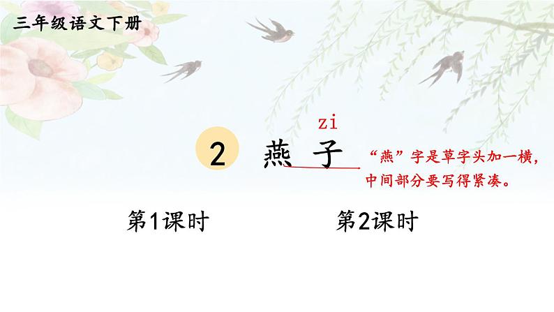 部编版三年级语文下册--2 燕子(课件)01