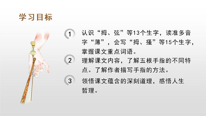 部编版五年级下册语文(教学课件)22 手指04
