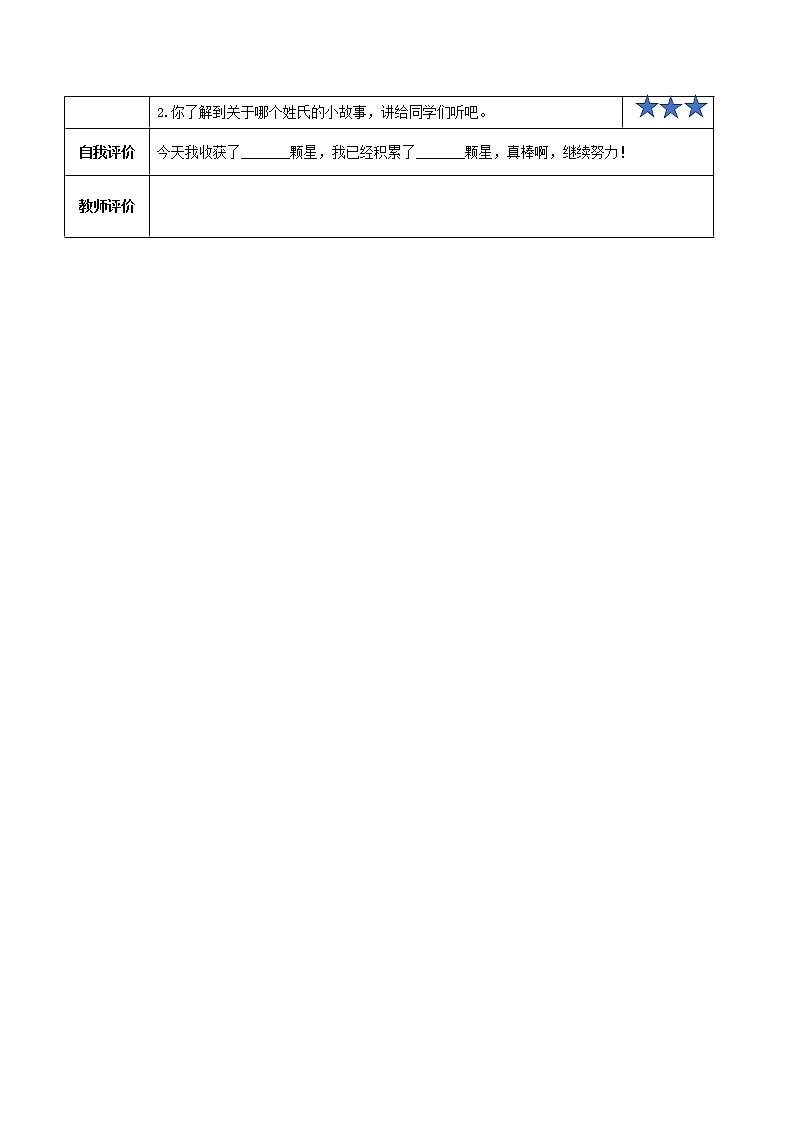 识字2《姓氏歌》(教学课件+教案+学习任务单+分层作业)一年级语文下册部编版02