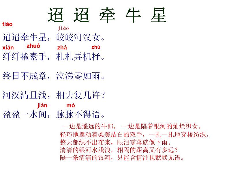 部编版六年级语文下册--4.古代诗歌三首-迢迢牵牛星(课件)06