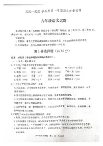 山东省泰安市宁阳县2022-2023学年（五四学制）六年级上学期期末语文试题