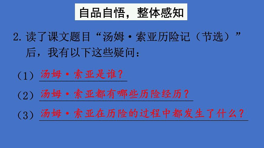 部編版六年級語文下冊--7 湯姆·索亞歷險記（節(jié)選）（課件）第4頁