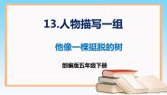 小学语文人教部编版五年级下册他像一棵挺脱的树一等奖ppt课件