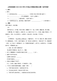 上海市杨浦区2022-2023学年六年级上学期语文期末试卷（五四学制）