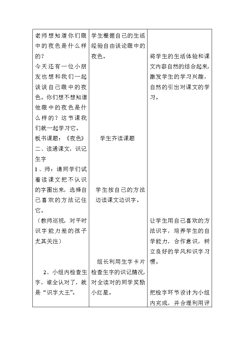 部编版一年级语文下册--9.夜色(教学设计)第2页