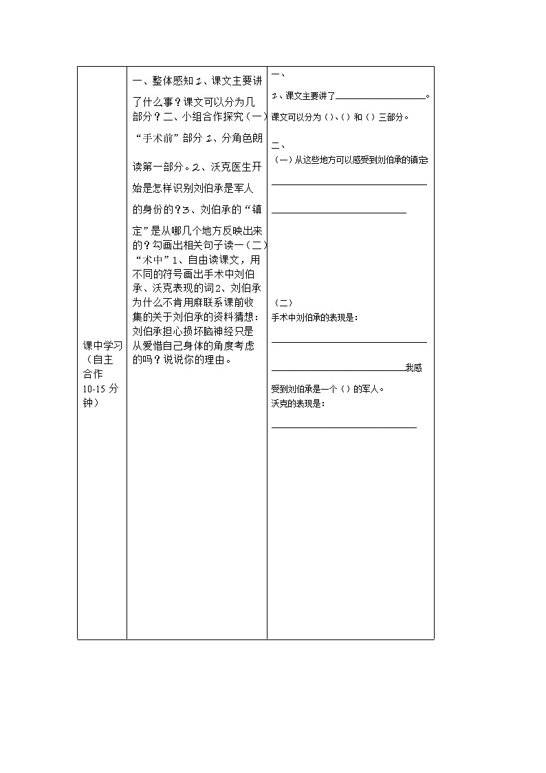 部編版五年級語文下冊--11.軍神（導學案）第2頁